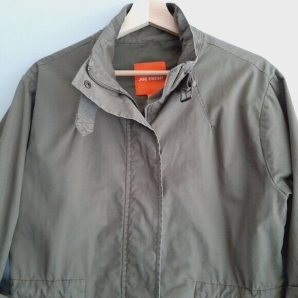 JOE FRESH Canvas Jacket Utility Sleeves Olive Green Sz S - Picture 11 of 13